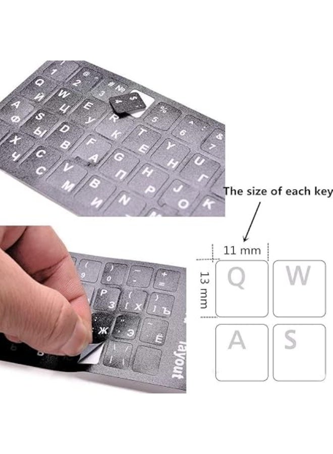 Arabic Keyboard Stickers Replacement, Dust and Water Resistant, Black Background with White Letters, for PC, Laptop, Notebook – 1 Piece - Image 4